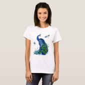 Klassiek ontwerp voor pacock en dragonfly t-shirt (Voorkant volledig)