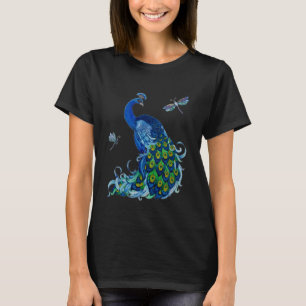 Klassiek ontwerp voor pacock en dragonfly t-shirt