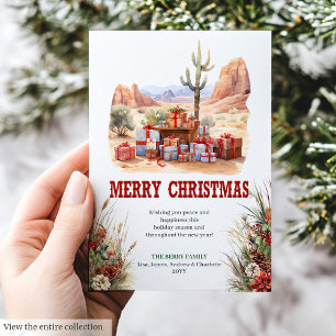 Klassiek ontwerp voor westerse kerstkaarten feestdagenkaart