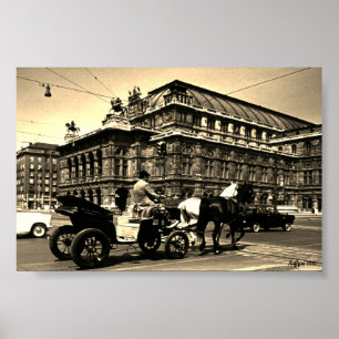 Klassiek Oostenrijk Wenen Fiaker Staatsoper opera Poster