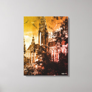 Klassiek Oostenrijk Wenen Rathaus stadhuis Canvas Afdruk