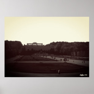 Klassiek Oostenrijk Wenen Schonbrunn Tuinen 1970 Poster