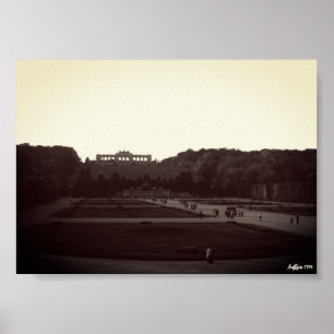 Klassiek Oostenrijk Wenen Schonbrunn Tuinen 1970 Poster