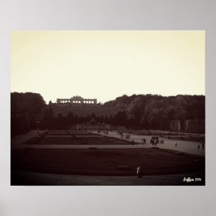 Klassiek Oostenrijk Wenen Schonbrunn Tuinen 1970 Poster