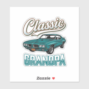 Klassiek Opa Vintage Auto T-Shirt Ontwerp_1 Sticker