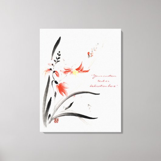 Klassiek-oraal chinese sumi-e inktbloemen schilder canvas afdruk (Voorkant)
