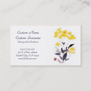 Klassiek-oraal chinese sumi-e inktbloemen schilder visitekaartje