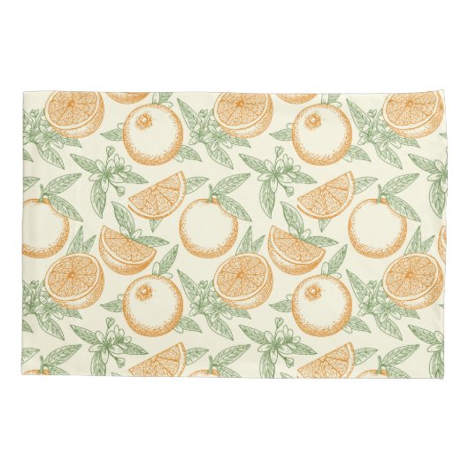 Klassiek Oranje fruitpatroon Kussensloop (Achterkant-Links)