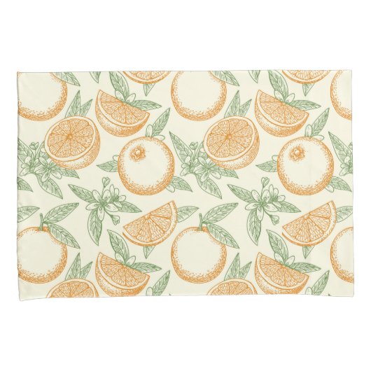 Klassiek Oranje fruitpatroon Kussensloop (Voorkant-Rechts)