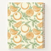 Klassiek Oranje fruitpatroon Notitieboek (Achterkant)