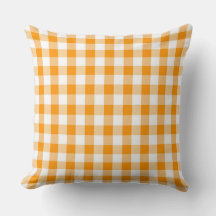 Klassiek Oranje Gingham Pattern Sierkussen