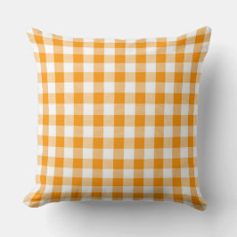 Klassiek Oranje Gingham Pattern Sierkussen