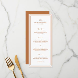 Klassiek Oranje Pompoen Elegant Huwelijk Menu