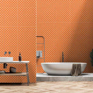 Klassiek Oranje & Witte Stip Naadloos Herfst Behang