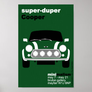 Klassiek origineel mini Cooper minimalistisch Post Poster