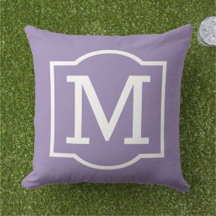 Klassiek Paars Wit Beugel Monogram Buitenkussen