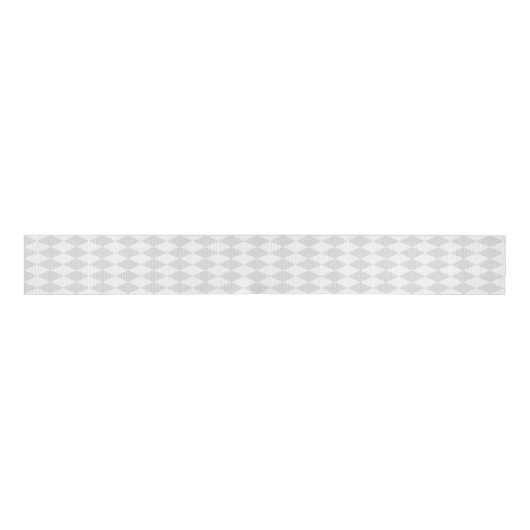 Klassiek pastelgrijs en wit harlekijnpatroon grosgrain lint (Voorkant)