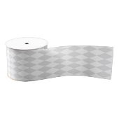 Klassiek pastelgrijs en wit harlekijnpatroon grosgrain lint (Spoel)