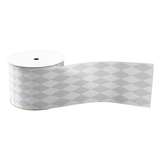 Klassiek pastelgrijs en wit harlekijnpatroon grosgrain lint (Spoel)