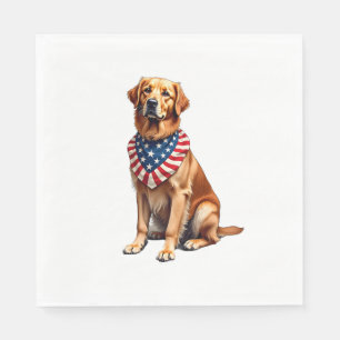 Klassiek patriottisch goud retriever vintage shirt servet