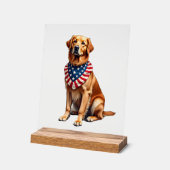 Klassiek patriottisch gouden retriever vintage shi acryl bord (Hoek)