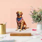 Klassiek patriottisch gouden retriever vintage shi acryl bord (Huwelijk)