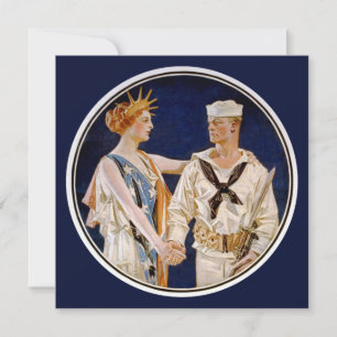 Klassiek Patriottisme, Lady Liberty met zeeman van Kaart