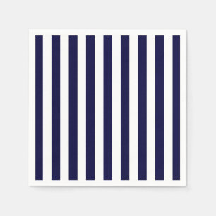 Klassiek patroon met strepen in marineblauw en wit servet