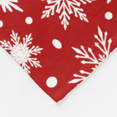 Klassiek patroon rood/wit Snowflake Fleece Deken (Hoek)