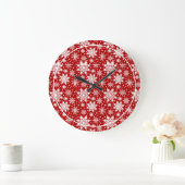 Klassiek patroon rood/wit Snowflake Grote Klok (Huis)