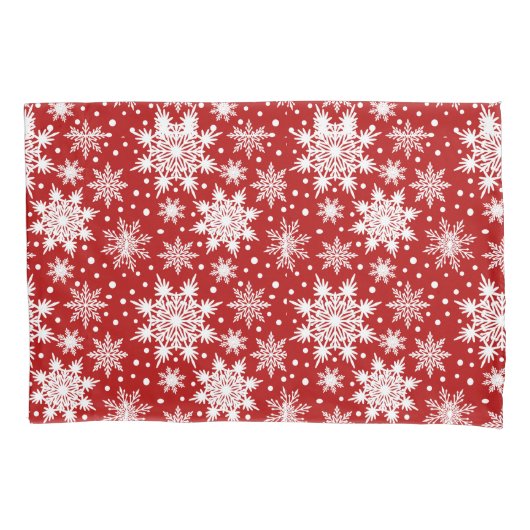 Klassiek patroon rood/wit Snowflake Kussensloop (Voorkant)