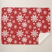 Klassiek patroon rood/wit Snowflake Sherpa Deken (Voorkant (horizontaal))
