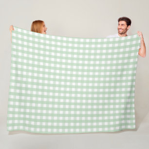Klassiek patroon van groene en witte gingham fleece deken