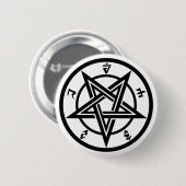 Klassiek pentagramsymbool ronde button 5,7 cm (Voorkant /achterkant)