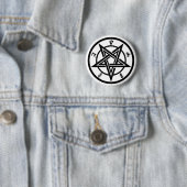 Klassiek pentagramsymbool ronde button 5,7 cm (In situ)