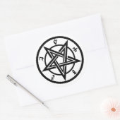 Klassiek pentagramsymbool ronde sticker (Envelop)
