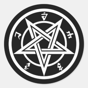 Klassiek pentagramsymbool ronde sticker