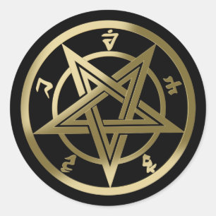 Klassiek pentagramsymbool ronde sticker