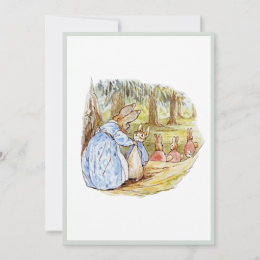 Klassiek Peter de Konijn Baby shower Uitnodiging (Achterkant)