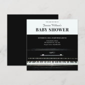 klassiek piano baby shower kaart (Voorkant / Achterkant)