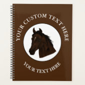 Klassiek pictogram Paardenaangepaste tekst Logo Planner (Voorkant)