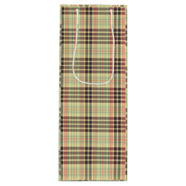 Klassiek plaid ontwerp wijn cadeautas