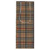 Klassiek plaid ontwerp wijn cadeautas (Voorkant)
