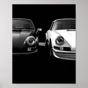Klassiek Porsche 911 Zwart en Wit Duo Poster
