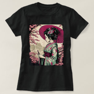 Klassiek portret Geisha Japans T-shirt
