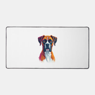 Klassiek Portret van Boxerhond Kleur Spat Pop Art Bureaumat