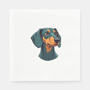Klassiek portret van een dachshond Retro hondenill Servet