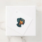 Klassiek portret van een Dachshund Retro hondenill Bedankjes Labels (In situ)