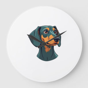 Klassiek portret van een Dachshund Retro hondenill Grote Klok