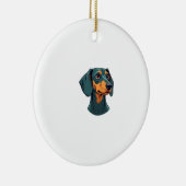 Klassiek portret van een Dachshund Retro hondenill Keramisch Ornament (Rechts)